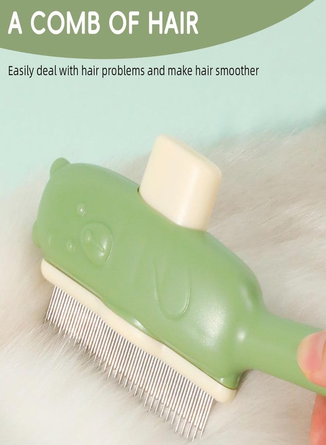 Qpets® Self-Cleaning Slicker Brush, One-Button Hair Release for Effortless Grooming, Gentle Rounded Tips for Sensitive Skin & Safe Dematting for Dogs & Cats with Long & Short Hair - Image 4